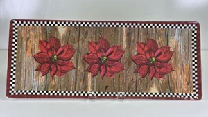 Citrus Grove Poinsettia Rectangular Serving Platter 19”x8” - Picture 1 of 5