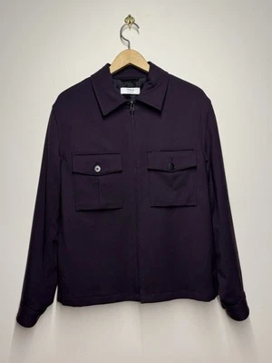 Theory Project Wool Gabardine Shirt Jacket Size S Aubergine - Image 1 of 4