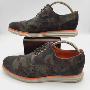 Zapatos Oxford Cole Haan Original Grand Para Hombre 9M Punta de Ala Camuflaje Gamuza - Imagen 1 de 15