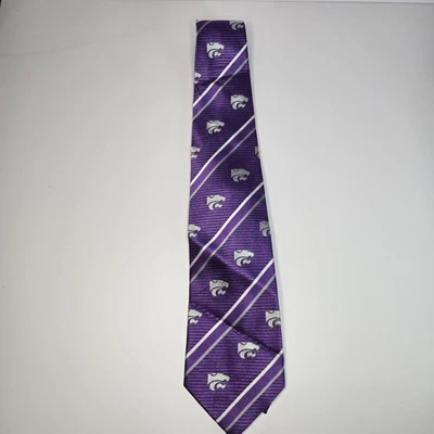 Corbata para hombre 100 % seda KSU Kansas State University Wildcats College púrpura Foto 1 de 4