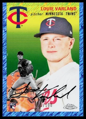 Louie Varland 2023 Topps Chrome Platinum Blue Shimmer Refractor Twins #'d /100 - Image 1 of 2
