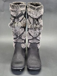 U.S. Polo Assn "Jessica" JTA2508 Women's Faux Fur Mid-Calf Black Boots, Size 11 - Picture 1 of 21