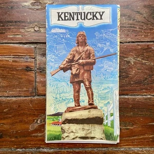 Vintage Kentucky Official Highway Map Road Map 1957 1950s Attractions Cities EUC - Picture 1 of 7