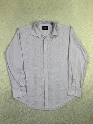 Camisa de vestir Nordstrom para hombre tienda 15,5 32-33 púrpura a rayas ajuste sin hierro Foto 1 de 4