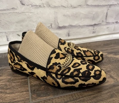 Sam Edelman 7M Lorenzo Leopardo Brahma Mocasín Cadena Cómodo Preppy Zapato Foto 1 de 4