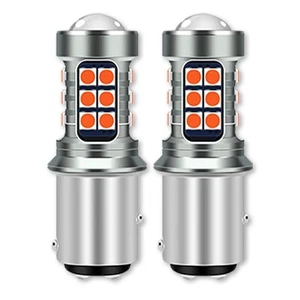 2x BAY15D 1157 LED RED BRAKE STOP TAIL LIGHT BULBS GLOBE SUPER BRIGHT ERROR FREE - Picture 1 of 3