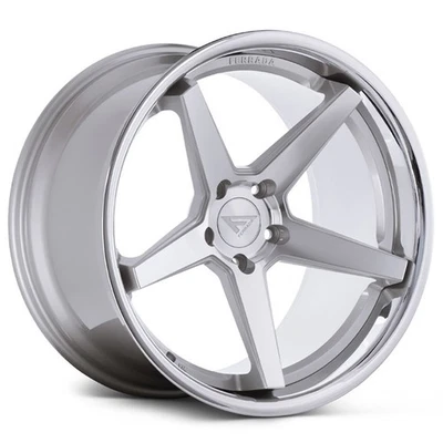 F19x8.5/R19x10.5"Staggered Ferrada Wheels FR3 Silver Machined with Chrome (S02) Foto 1 de 4