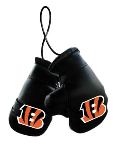 NEW NFL Cincinnati Bengals 4 Inch Mini Boxing Gloves for Mirror by Fremont Die Cover