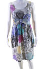 Moschino Cheap And Chic Womens Floral And Geometric Pattern Tea Dress Gray Size 8