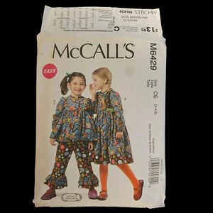Vestido Top Estampado Costura Niño Talla 3-5 Cintura Imperio Pantalones Volantes McCalls M6429 - Imagen 1 de 3