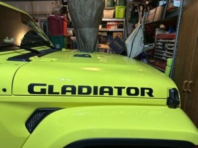 2019 - 2025 Jeep GLADIATOR Hood Graphics Vinyl Decals Sticker Matte Black SJ4T8 - Image 1 of 4