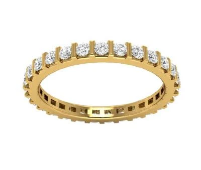 Stackable Eternity Wedding Ring Band I1 G 1.10Ct Round Diamond 14K Yellow Gold - Image 1 of 4