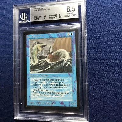 MTG BETA Sea Serpent BGS 8.5 Quad + NM-MT+ (two 9.5 sub grades) 1993 - Image 1 of 2
