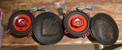 (2) New 2-Way Coaxial 200W 5.25" Pyramid 5494 Royal Red Speakers - Image 1 of 4