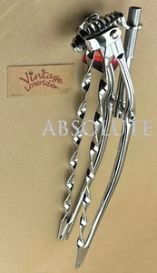 VINTAGE LOWRIDER CHROME BICYCLE SPRINGER FORK W/FLAT TWISTED BARS 29" CRUISERS. - Picture 1 of 1