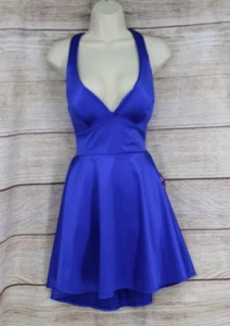 Windsor Womens Size Small Low Cut Front & Back Mini Dress Royal Blue Formal Prom - Picture 1 of 6