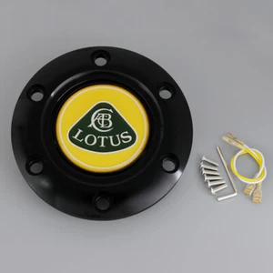 yellow LOTUS Horn Button Black For MOMO OMP NRG SPARCO VERTEX Steering Wheels - Picture 1 of 5