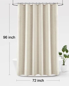 Shower Curtain Linen Cream Farmhouse Shower Curtains for Bathroom Natural Cloth - Picture 1 of 9