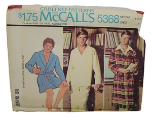 McCall's 5368 Men's Pajamas & Robe Pattern Size Large Cut Envelope Damage - Picture 1 of 3