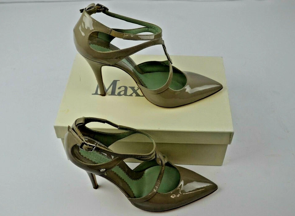 Женские туфли-лодочки Sportmax размер 39 с заостренным носком на ремешках каблук бежевый носок 9 США высокий каблук - Изображение 1 из 4