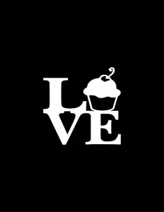 Love Cupcake Decal,Cupcake Love Decal,Love to Bake,Baking,Baker Decal,Stickers - Picture 1 of 2
