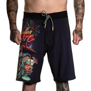 Sullen Art Collective Reap-O-Colada Board Shorts Mens Tattoo Art Clothing - Picture 1 of 12