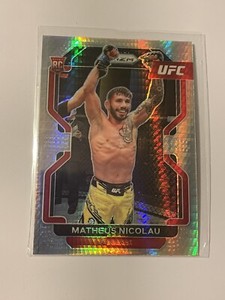 Matheus Nicolau UFC 2022 Panini Prizm Hyper Silver Prizm RC Rookie Card #168
