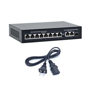 PlUG&Play 10 Port Gigabit PoE Switch+2-Uplink PoE Port 1000Mbps Networks Switch - Picture 1 of 11