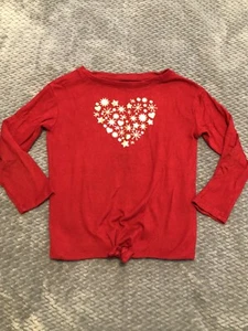 Girls Heart Lightweight Sweater by Cat & Jack - size XS (4/5)- Red - Picture 1 of 5