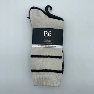 Frye Cashmere Blend Boot Socks Womens Size 5-10 US 2 Pack Ivory Black - Picture 1 of 4