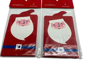 Lot/2pk - 16ct Santa Holiday Paper Treat Bags - Christmas Wondershop NEW - Picture 1 of 3