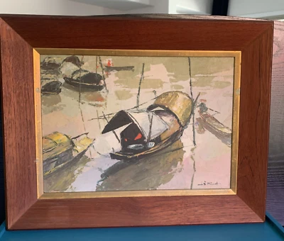 Rare LE MINH (1937) Vintage Painting Vietnam Artist SAIGON ERA 1960's Signed - Image 1 of 4