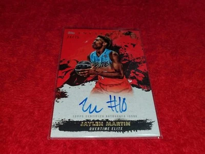 2021-22 TOPPS INCEPTION OVERTIME JAYLEN MARTIN RC RED AUTO CARD 24/75 - Image 1 of 2