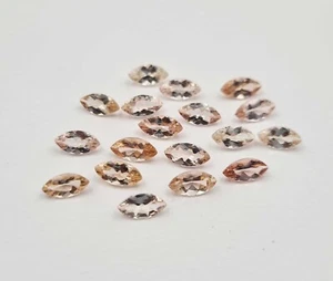 Lote de 4 piedras preciosas sueltas morganita natural de buena calidad corte marquesa 4 piezas 4*8 mm 2 CT - Imagen 1 de 6