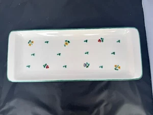 Gmundner Keramik Streublumen Stollenplatte Königskuchenplatte ca. 42 x 16 cm - Bild 1 von 1