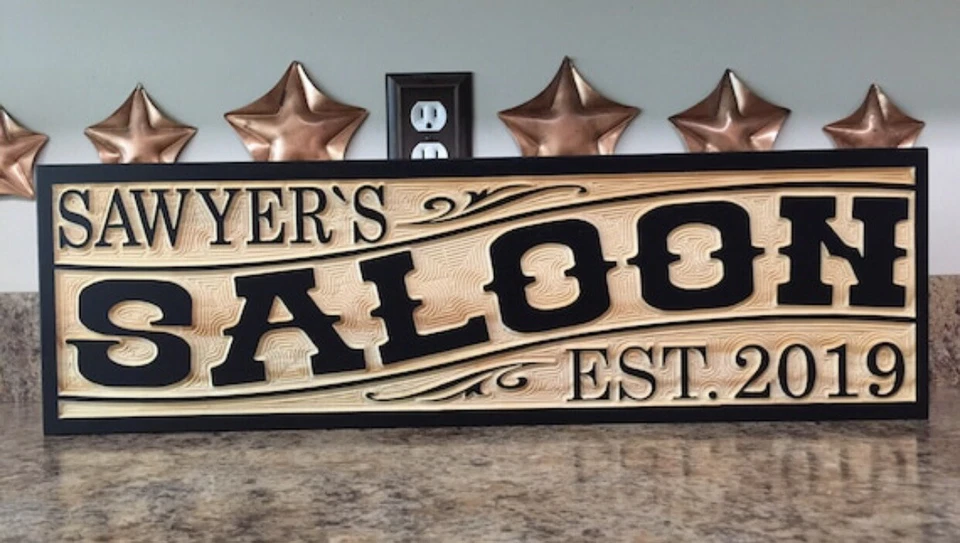 Personalized Old West Saloon House Sign Rustic Bar Sign Fathers Day Gift - Image 1 of 4