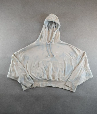 Sudadera con Capucha Nike Para Mujer Grande Tie Dye Crop Pullover Swoosh DM6716-494 Bolsillo Canguro Foto 1 de 4