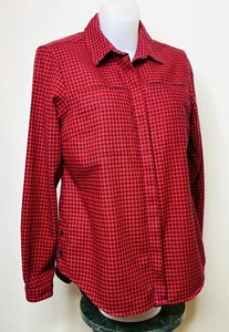 LL Bean Flannel Shirt Womens XSp Petite Long Sleeve Shirttail Hem Hidden Buttons - Picture 1 of 15