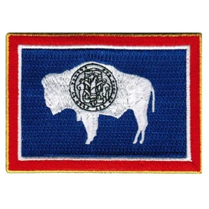 EMBLEMA DE PARCHE BORDADO BANDERA DEL ESTADO DE WYOMING WY - Imagen 1 de 1
