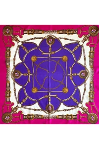 ANN TAYLOR square scarf 31”x 30” multicolor chain and belts print - Picture 1 of 6