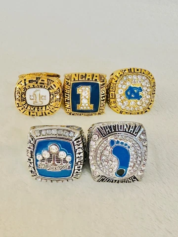 5 PCS North Carolina Tarheels NCAA Brass Championship Ring, US Ship 1982-2017 Cover