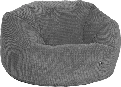 Riesen Cord Sitzsack Stuhl Grau Weich Erwachsene Sitz Liege Schlafsofa - Bild 1 von 4