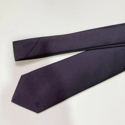 Burberry Purple Horse Logo Necktie Solid Made in England Used - Image 1 of 4