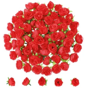 100 PCS Red Roses Artificial Flowers Heads 1.3” Mini Roses for Crafts Mini Fa... - Picture 1 of 7