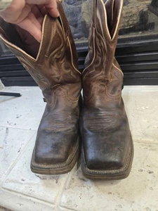 Justin WK4331 Brown Leather Steel Toe Western Work Boots Sz 9.5 - Picture 1 of 13