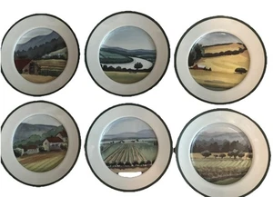 "Juego de 6 platos de ensalada de postre Williams-Sonoma County Landscape 8,25""" - Imagen 1 de 10