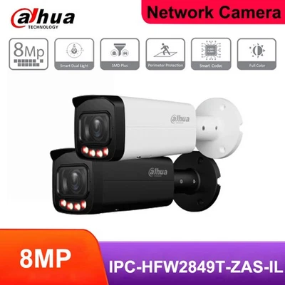 Dahua 8MP Full Color 5x Zoom Mic SMD+ PoE Bullet Camera IPC-HFW2849T-ZAS-IL Lot - Image 1 of 4
