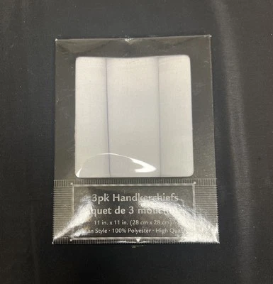 Vtg 1970's Package of Men's Handkerchiefs 3 Pack 100% polyester new in packaging - Image 1 of 4