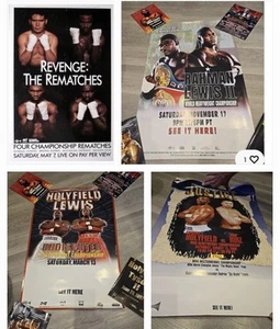 4 Vintage DEADSTOCK Holyfield TYSON LAS VEGAS Posters Heavyweight RAHMAN RUIZ - Picture 1 of 9