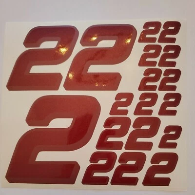 Metallic Burgandy w shadow #2's Racing Vinyl Decal Sheet 1/10-1/12DEFECTIVE BOXD - Image 1 of 4